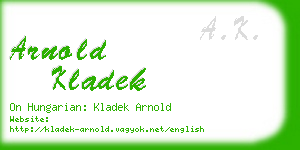 arnold kladek business card